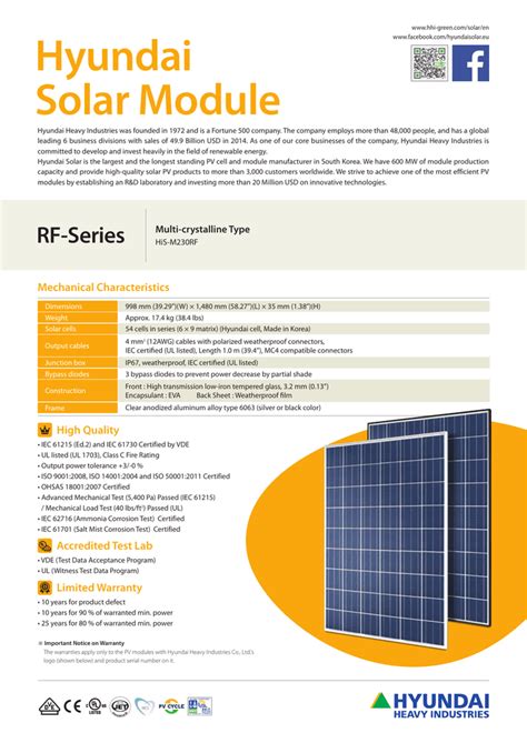 Greto PERC 0,197 Wp. . Hyundai 410w solar panel datasheet